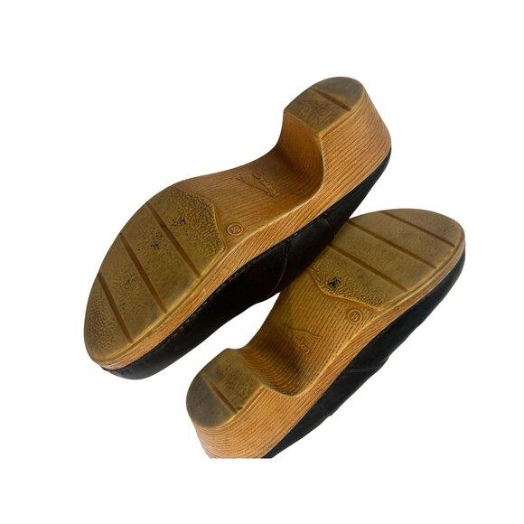 DANSKO Black Leather Open Heel Clogs Shoes Womens 8.5 9 Euro 39 - Picture 5 of 7